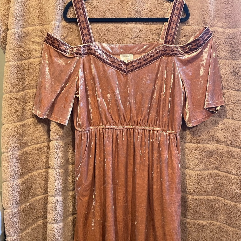 Lucky Brand Dusty Rose Velvet Dress